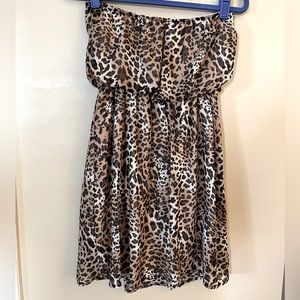M Rachel Kate cheetah print strapless dress
